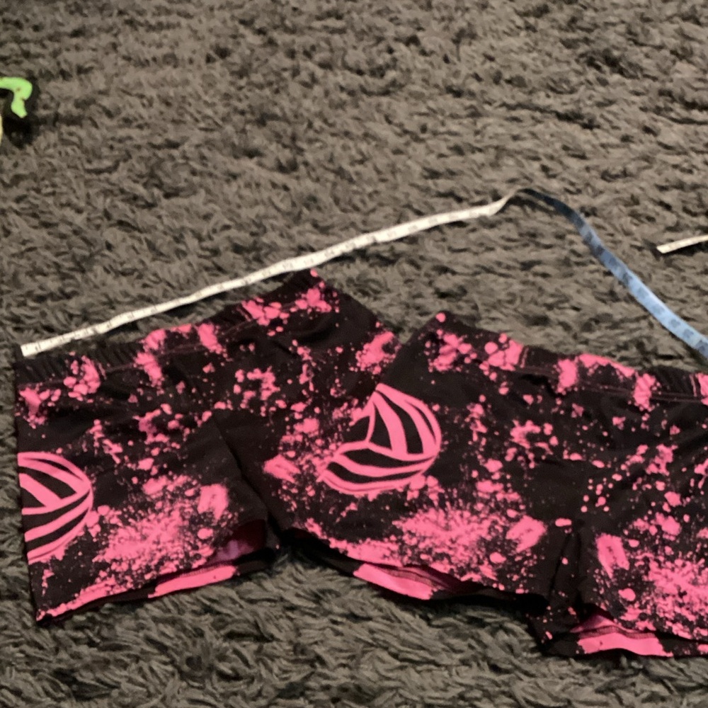 2 pairs Volleyball Black and Pink Patterned Shorts athletic